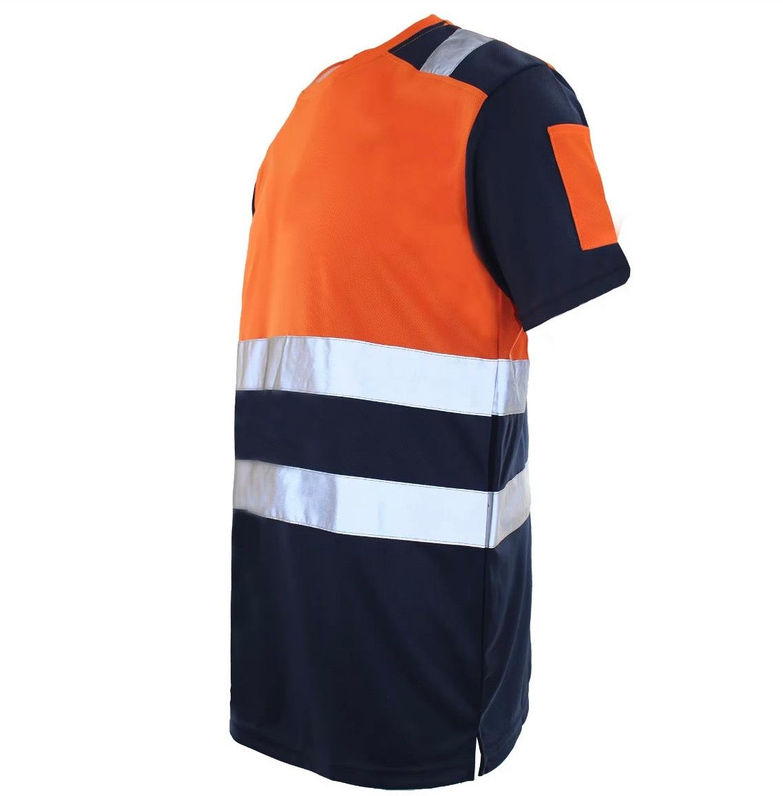 High-Visibility Crew Neck Top – Orange/Navy. Yellow/Navy