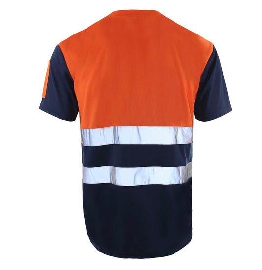 High-Visibility Crew Neck Top – Orange/Navy. Yellow/Navy