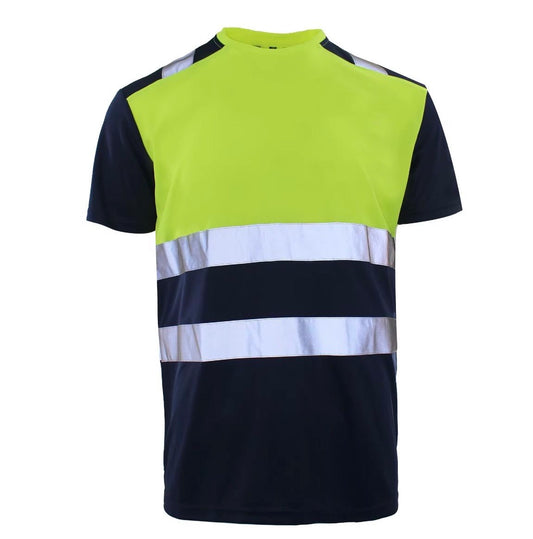 High-Visibility Crew Neck Top – Orange/Navy. Yellow/Navy