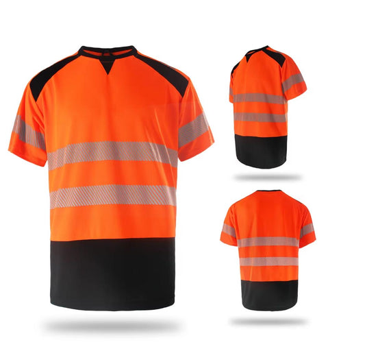 High-Visibility Short Sleeve T-Shirt- Orange/Black