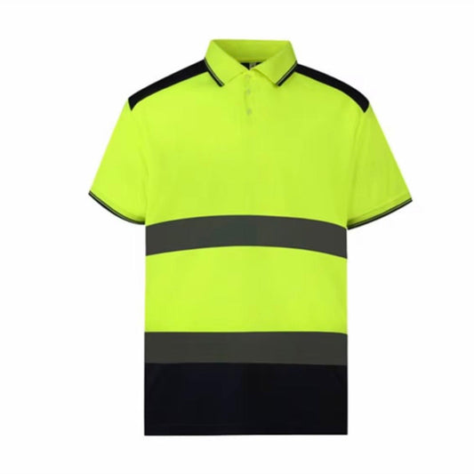 High-Visibility Polo Shirt – Yellow/Navy