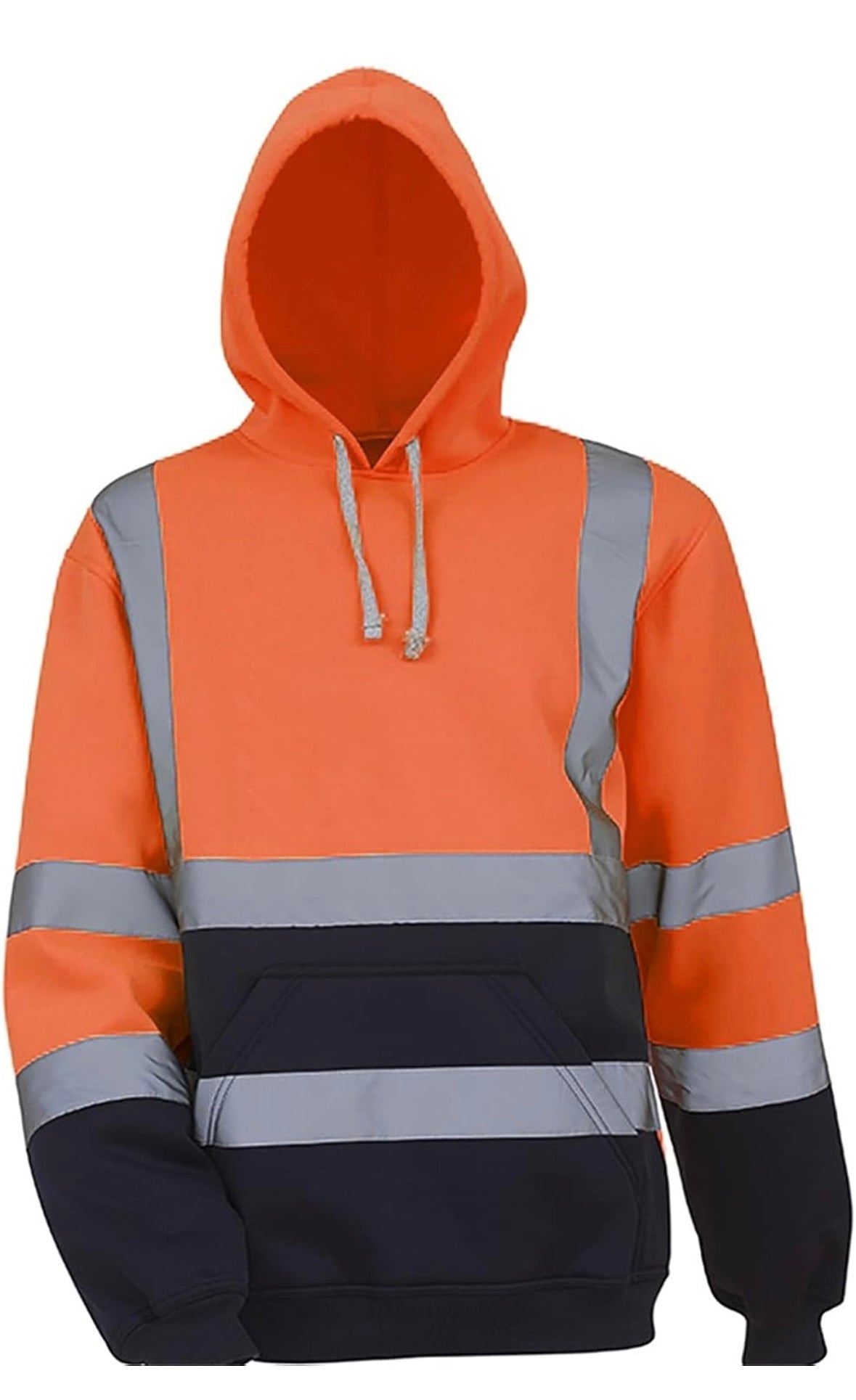 High Visibility Hoodie. Orange/navy